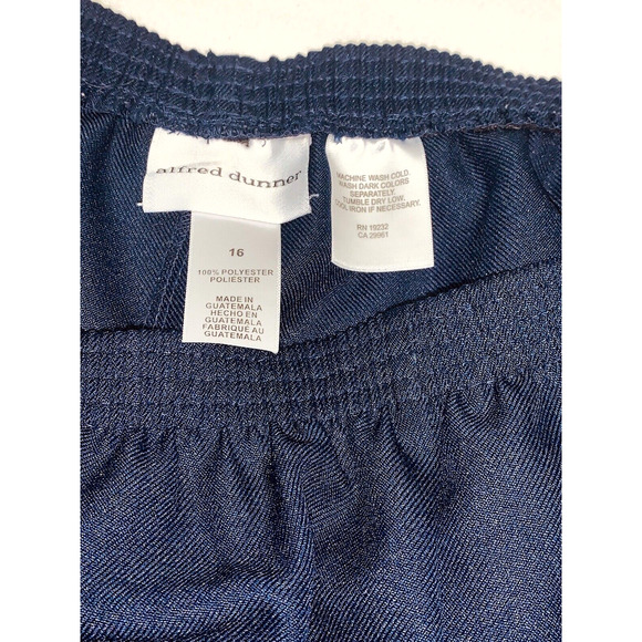 Sz 16 Alfred Dunner Pants Polyester Full Length PullOn Elastic Side Pockets Blue - Picture 10 of 11